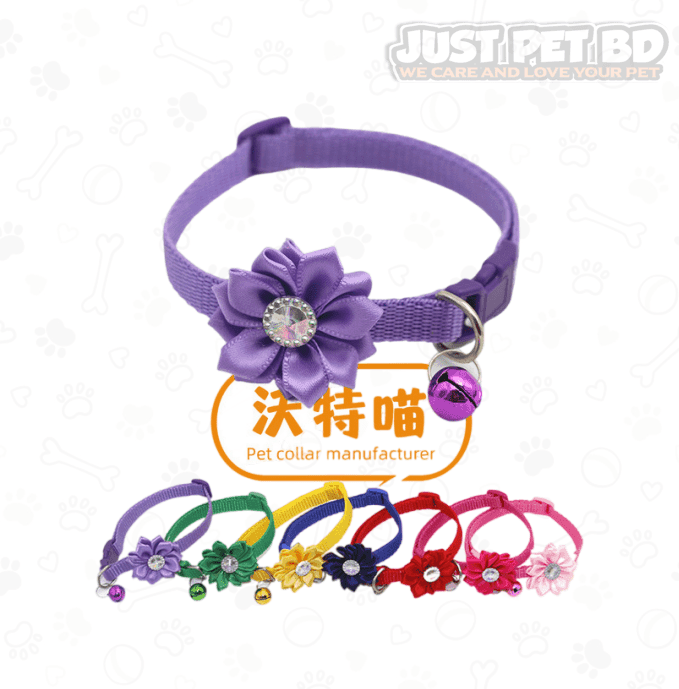 Flower Shape Print Adjustable Cat Neck Belt Collar For cat