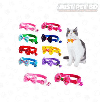 Adjustable Cat Bow Tie Neck Belt Collar with Bell