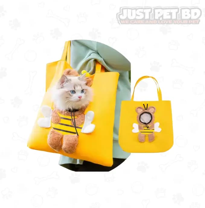 Adorable Bee Style Pet Bag with Window Portable Handbag for Dogs Rabbits and Cats