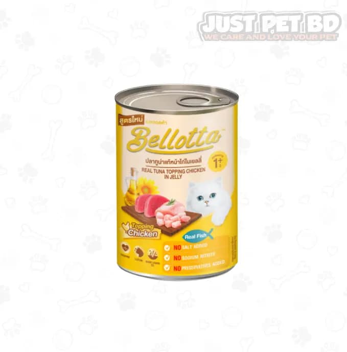 Bellotta Canned Cat Food Real Tuna with Chicken Topping in Jelly 400g