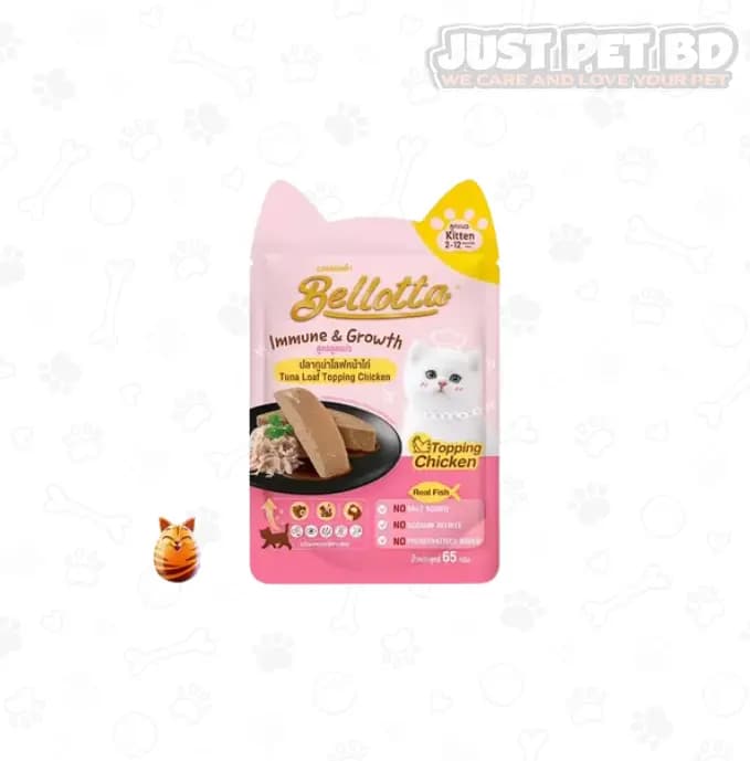 Bellotta Kitten Pouch Tuna Loaf Topping Chicken 65g