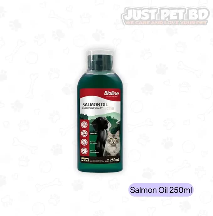 Bioline Salmon Oil 250ml for Cats & Dogs | Norwegian Omega-3 Supplement for Skin, Coat & Joints