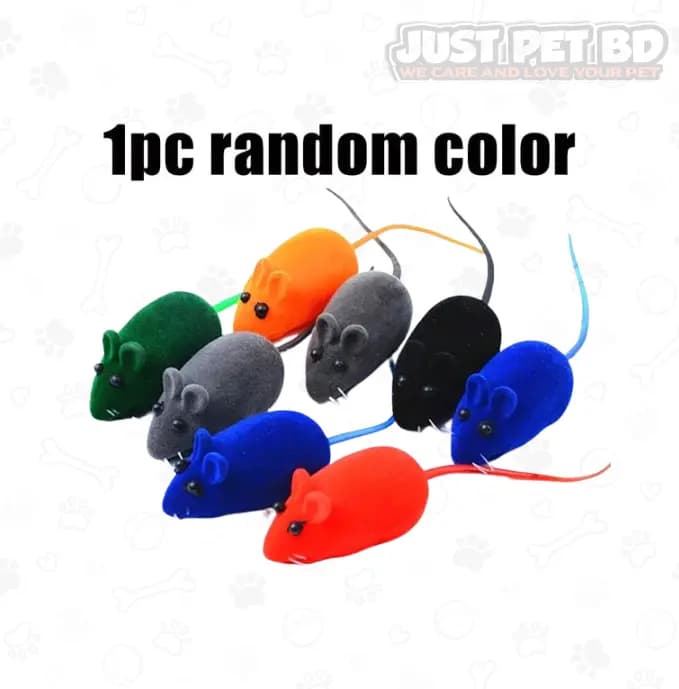 Mini Mouse Cat Toy with Soft Whistle – Interactive Plush Toy for Cats (Random Color)