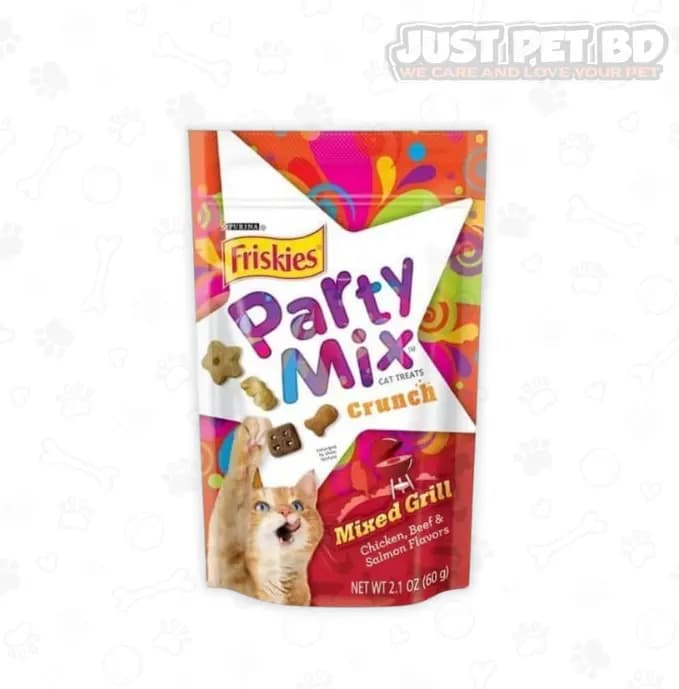 Purina Friskies Party Mixed Grill Cat Treats – 60g | Savory & Irresistible Cat Snacks