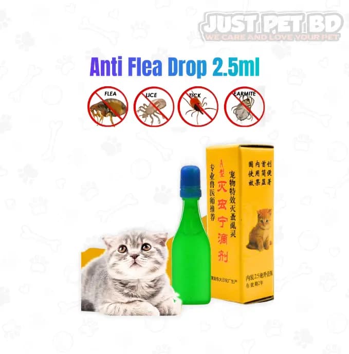 Chinese Anti Tick & Flea Spot-On Solution for Dogs & Cats – 2.5ml