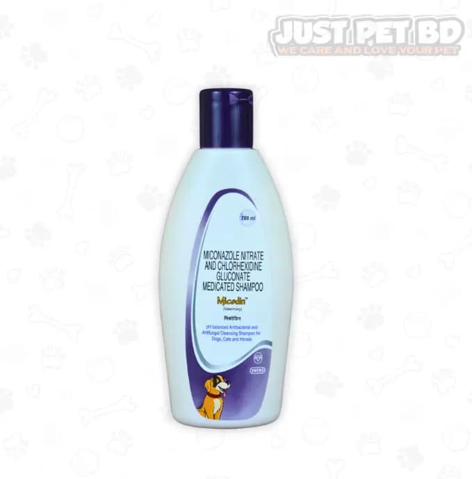 Micodin Antibacterial & Antifungal Medicated Pet Shampoo – 200ml | For Dogs & Cats