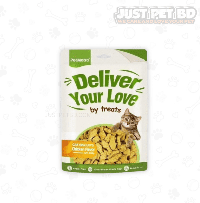 PetMetro Deliver Your Love Chicken-Flavored Cat Biscuits – 100g Pack