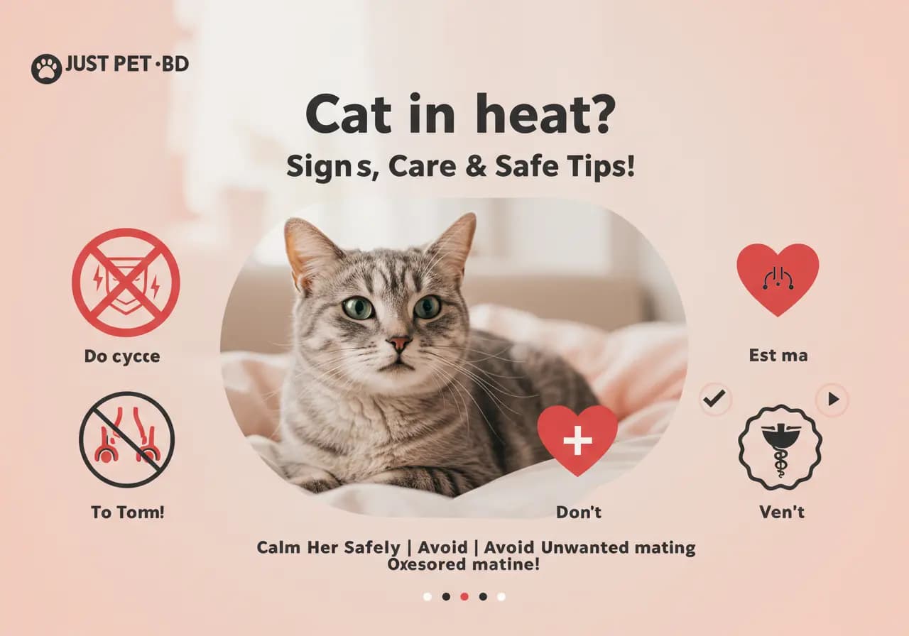 আপনার প্রিয় বিড়াল হিটে এলে করণীয় – যত্ন, লক্ষণ ও সমাধান | JUST PET BD Blog