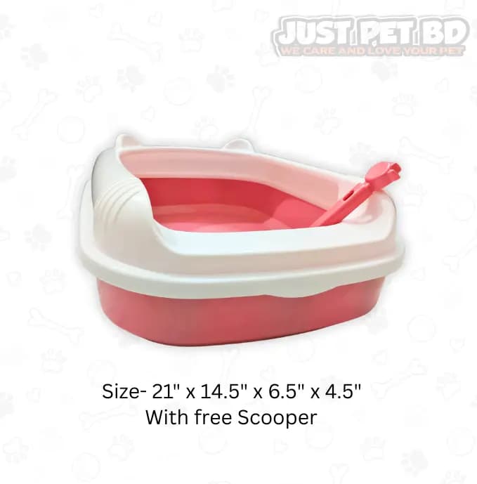 Large Cat Litter Box – New Deep Design with Free Scooper | Spacious, Easy-Clean Tray for All Cat Sizes