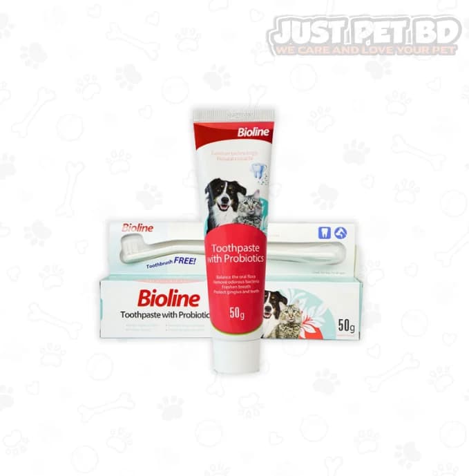 Bioline Toothpaste with Probiotics for Cats & Dogs – 50g | Healthy Teeth & Gums