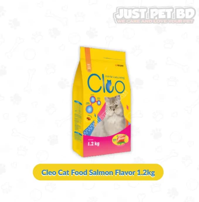 Cleo Cat Dry Food – Salmon Flavor – 1.2Kg | Complete Nutrition for Adult Cats