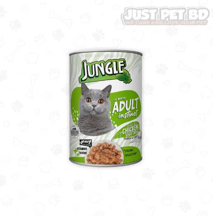 Jungle Adult Cat Wet Food Can – Chicken & Vegetable 400g