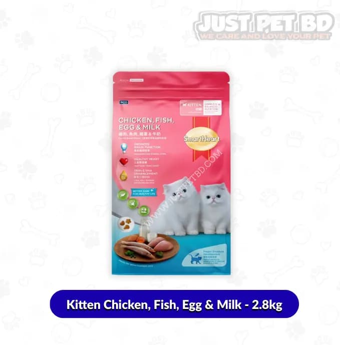 Smart Heart Kitten Food – Chicken, Fish, Egg & Milk Flavor – 2.8kg