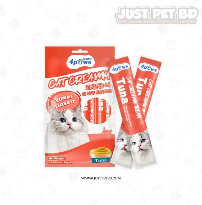 Naughty 4Paws Cat Creamy Treat Tuna (5×15g)