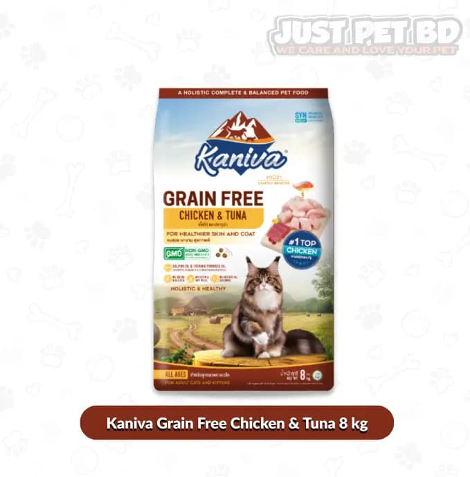 KANIVA Grain Free Cat Food – Chicken & Tuna Flavour 8kg | All Life Stages
