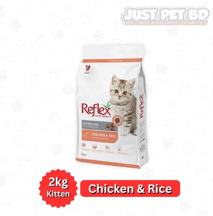 Reflex Kitten Cat Food Chicken & Rice 2kg – Premium Dry Food for Healthy Growth & Strong Immunity