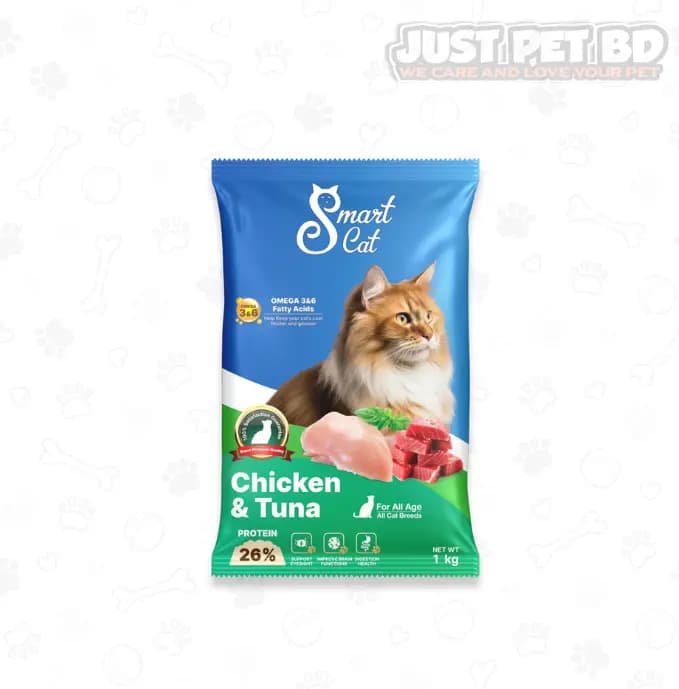 SmartCat Chicken & Tuna Cat Food 1kg – Complete Nutrition for All Cats