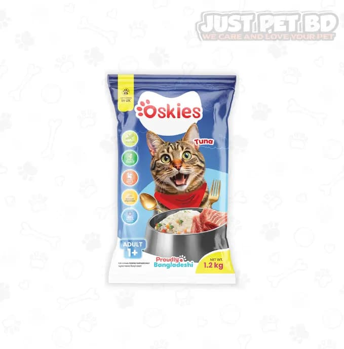 Oskies Adult Tuna Cat Food 1.2kg – High Protein Balanced Nutrition for Adult Cats