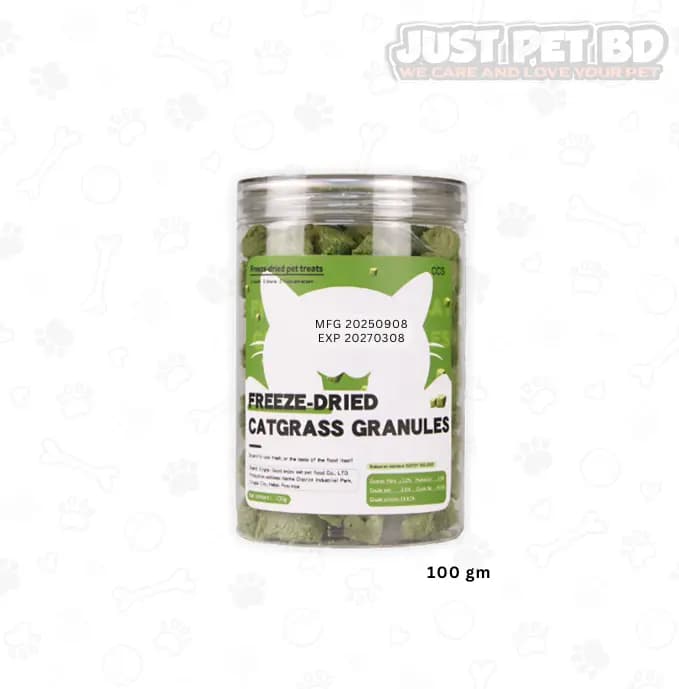 Freeze-Dried Cat Grass Granules 100g Natural Hairball Solution & Digestive Aid