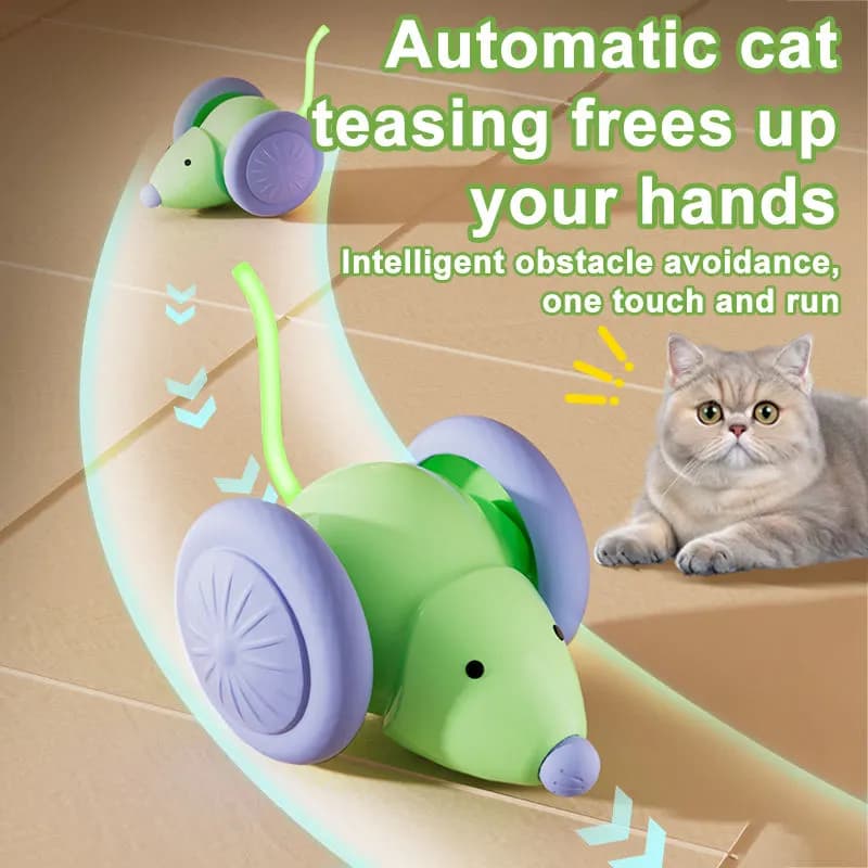 Smart Standby Running Mouse Toy – Automatic Cat Teaser with Obstacle Avoidance