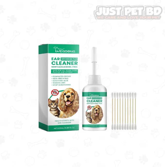 YEGBONG Pet Ear Cleaning Liquid for Cats & Dogs | Gentle Alcohol-Free Ear Cleaner for Decontamination & Odor Control (100ml)