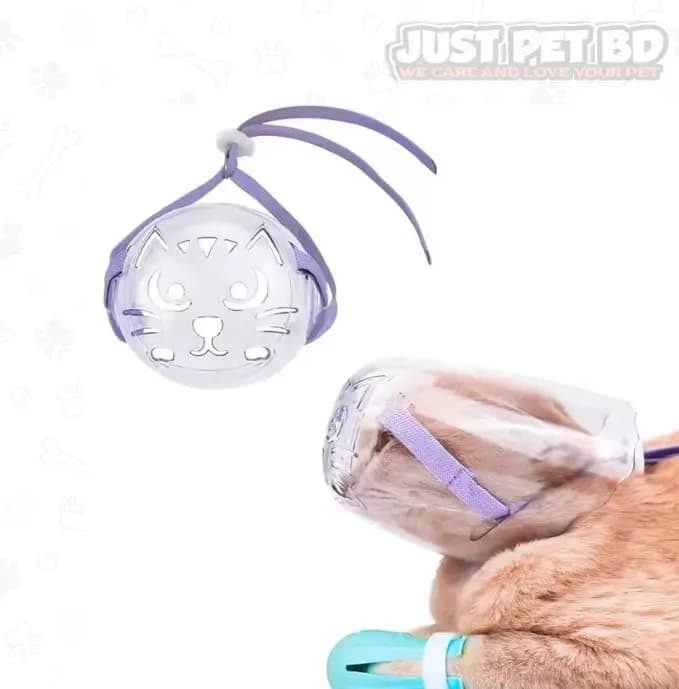 Transparent Cat Muzzle with Eye Shield – Anti-Bite Grooming Mask & Wash Bag Collar for Safe Bathing and Vet Visits