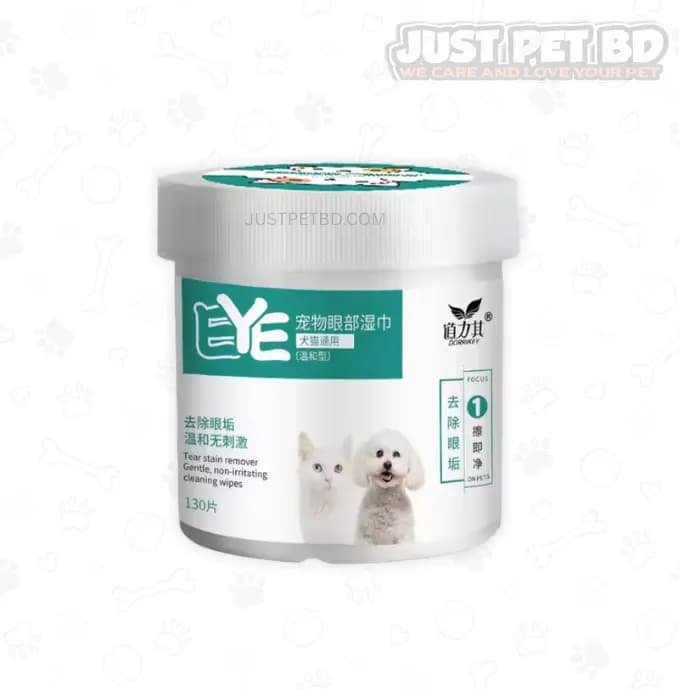 Gentle Pet Eye Wipes for Dogs & Cats | Tear Stain Remover & Daily Eye Cleaner | 130 Count