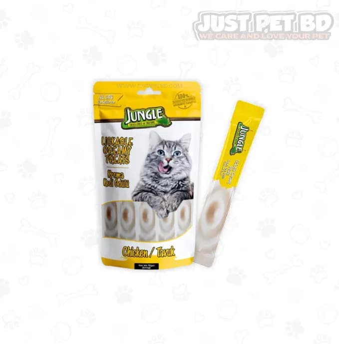 Jungle Creamy Lickable Cat Treats – Chicken Flavor 14g × 5pcs